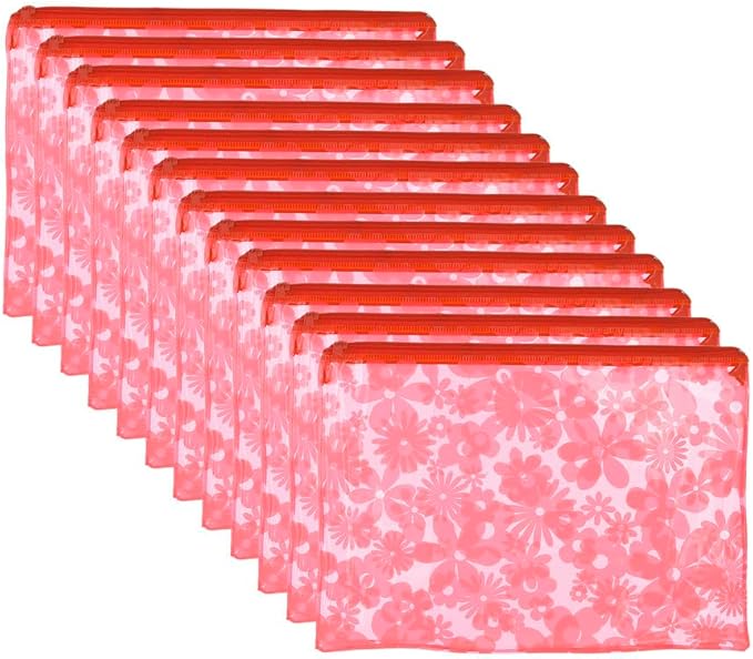 3A B4 Plastic Binder 26 * 36 cm With Zipper 12 Pieces - Red NCF